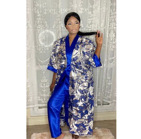 Kimono En Brocard Bleu