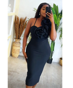 Robe Bandage Détails Noeud Noir